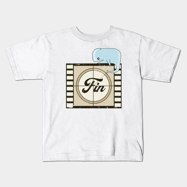 Fin end of movie title with a whale Kids T-Shirt by Made by Popular Demand